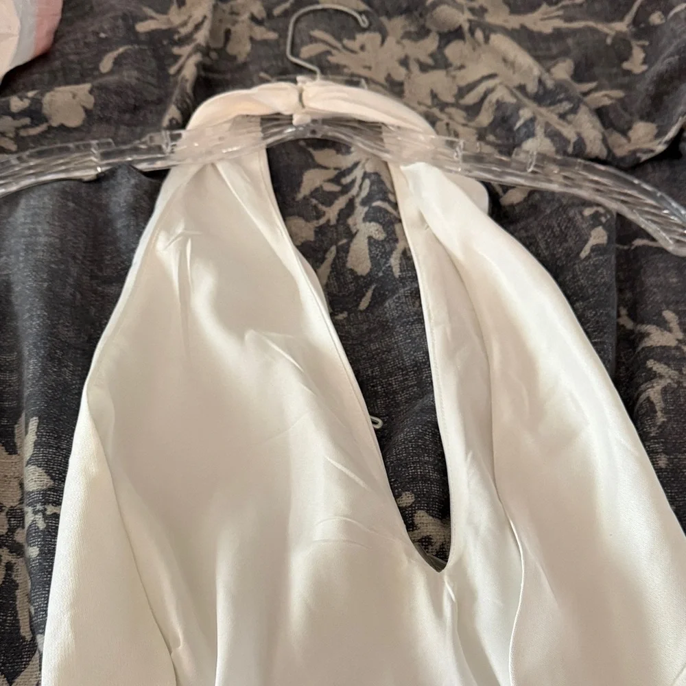 Lulus Elegant White Halter dress - Picture 3 of 5